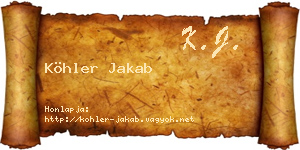 Köhler Jakab névjegykártya